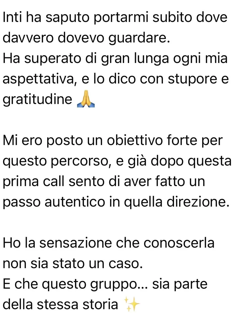 Messaggio di una persona seguita da Intissar