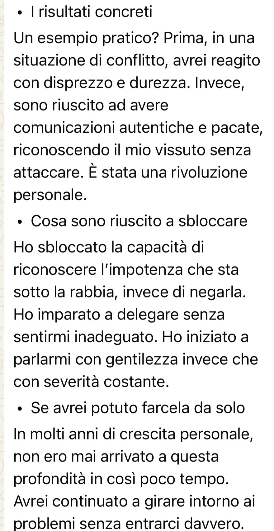 Messaggio di una persona seguita da Intissar