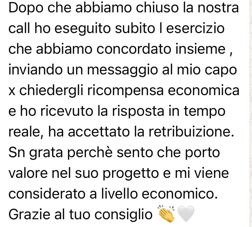 Messaggio di una persona seguita da Intissar