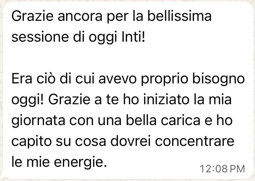 Messaggio di una persona seguita da Intissar