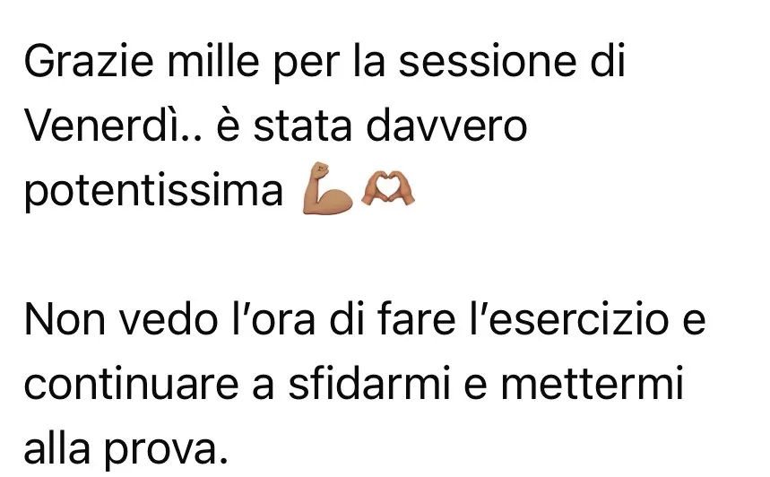 Messaggio di una persona seguita da Intissar